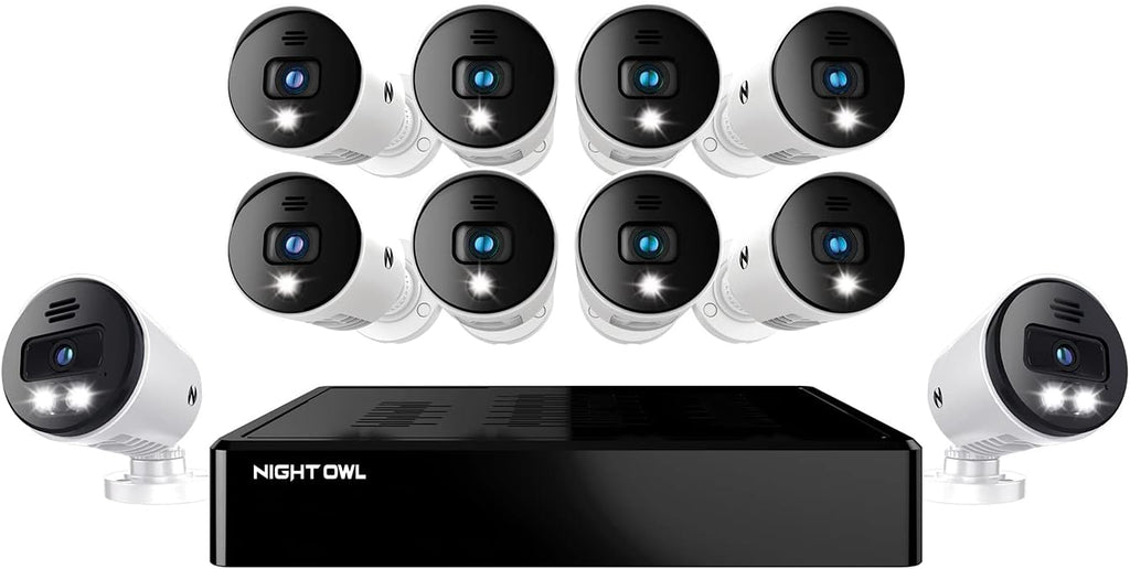 12 Channel 4K UHD DVR with 8 Wired BNC and 2 Wired IP Spotlight Cameras and 2TB Hard Drive S46968