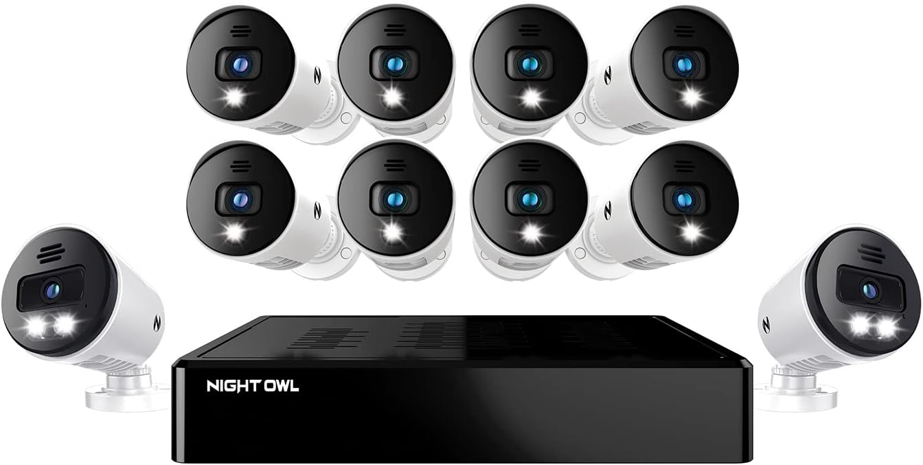 12 Channel 4K UHD DVR with 8 Wired BNC and 2 Wired IP Spotlight Cameras and 2TB Hard Drive S46968