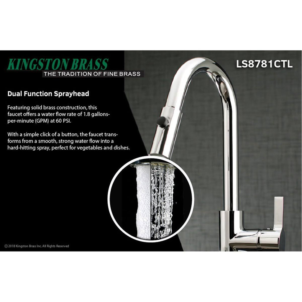 Brushed Nickel Single-Handle Pull-Down Kitchen Faucet L27884