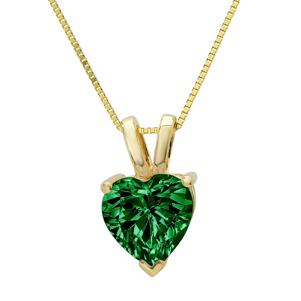 2.0 ct Heart Cut Solitaire Pendant with 18" Chain W959