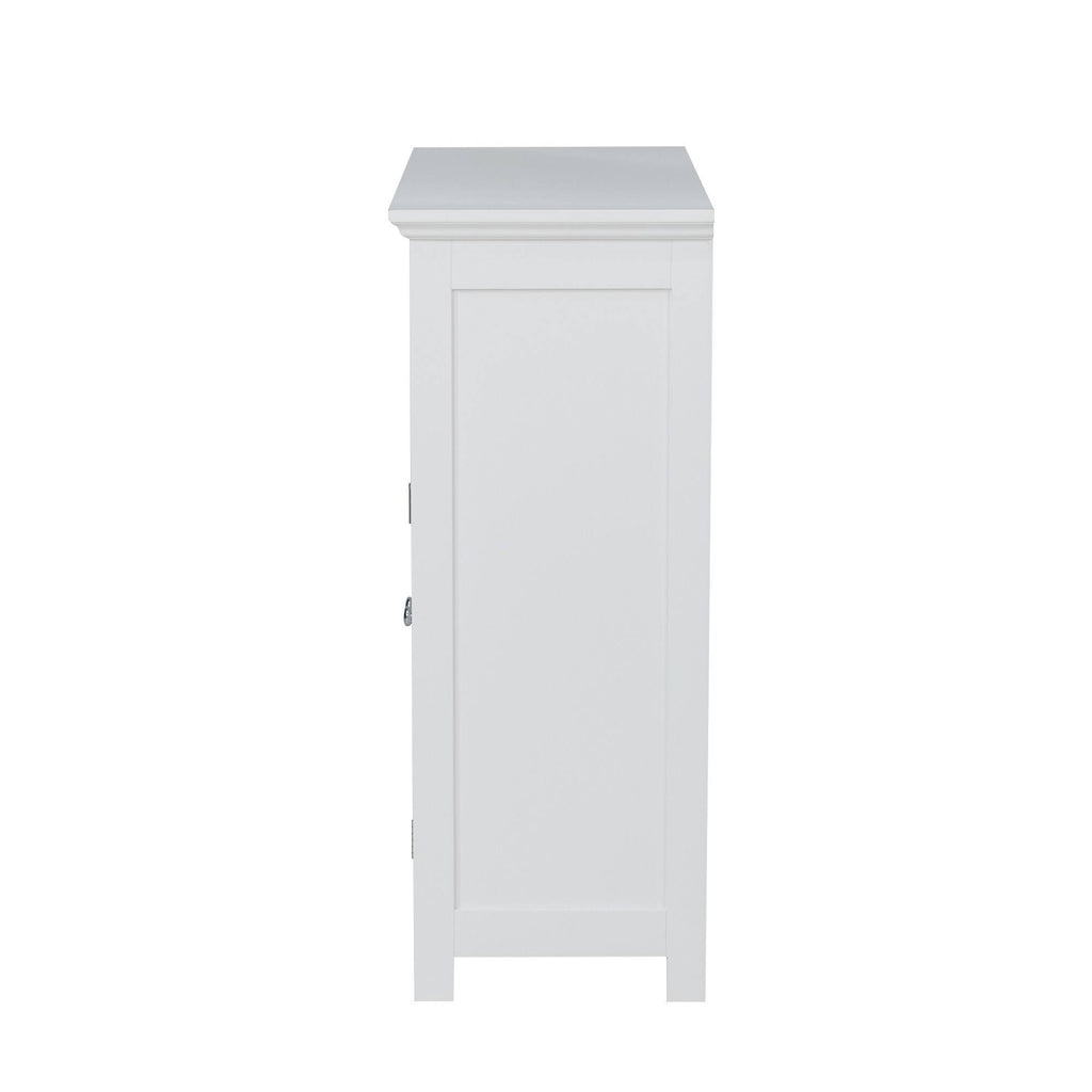 White Shelved Floor Cabinet with 2 Shutter-Door S1122