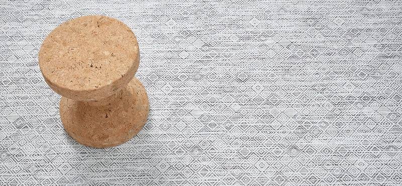 White Black Mosaic Woven Floor Mat K47952
