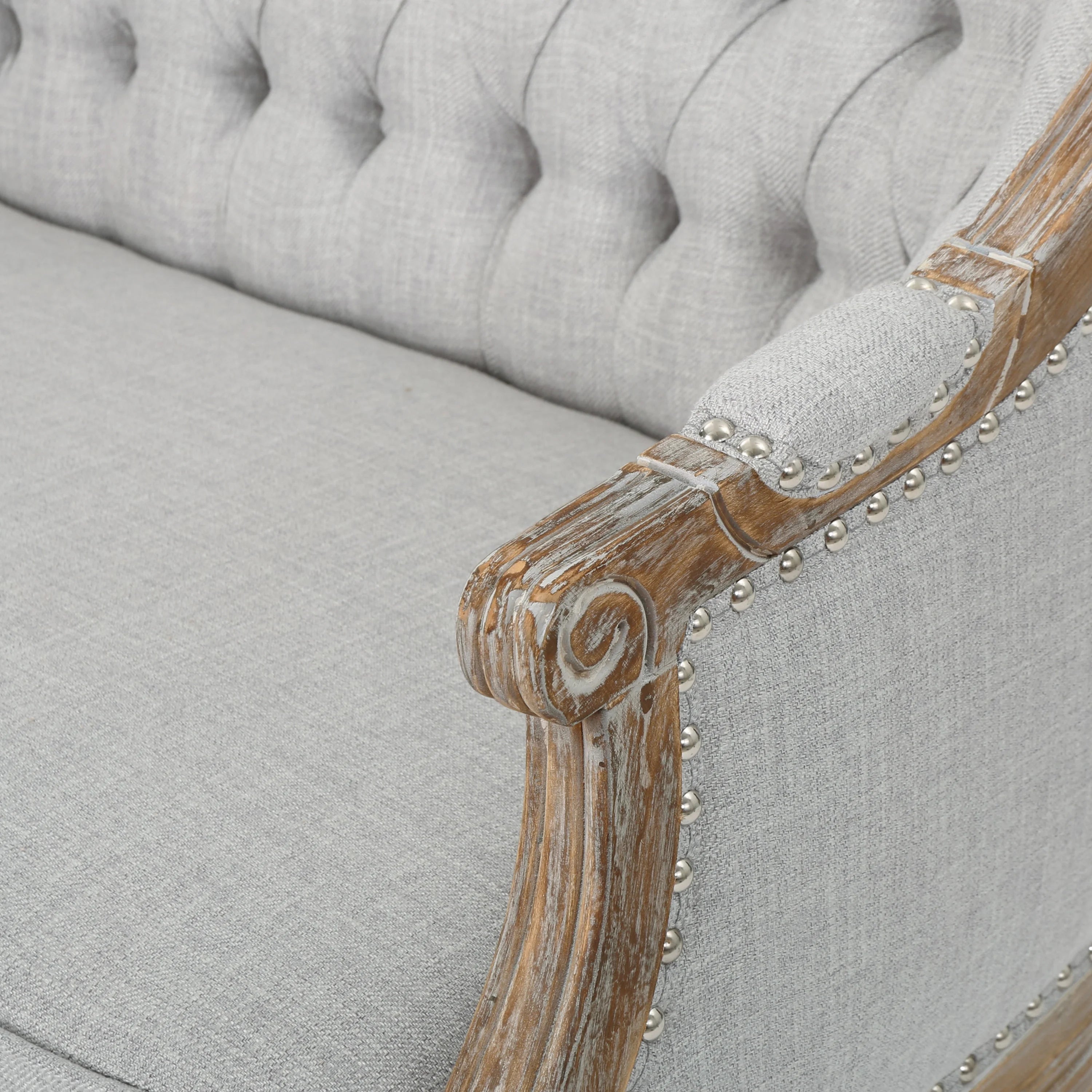 Light Gray Fabric Loveseat B167198