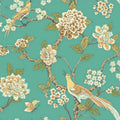 Chinoiserie Garden Wallpaper Gray/Red M2808