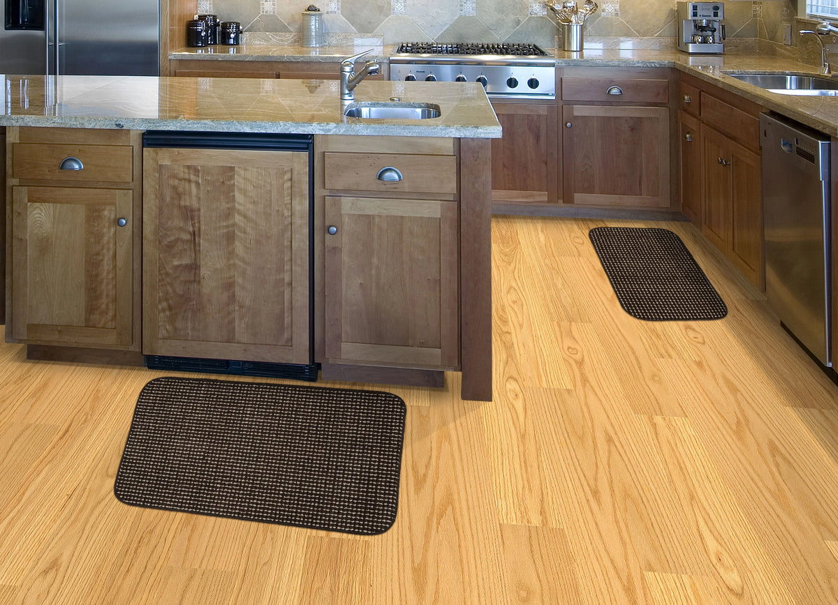 Brown Polka Dot Kitchen Mats, 24 in x 40 in, 2 Pieces X8363