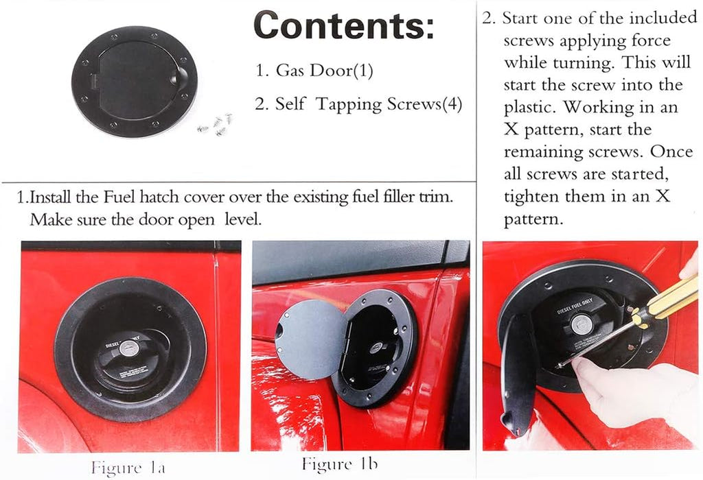 Black Locking Gas Cap Fuel Filler Door Cover Pack of 2 B60622
