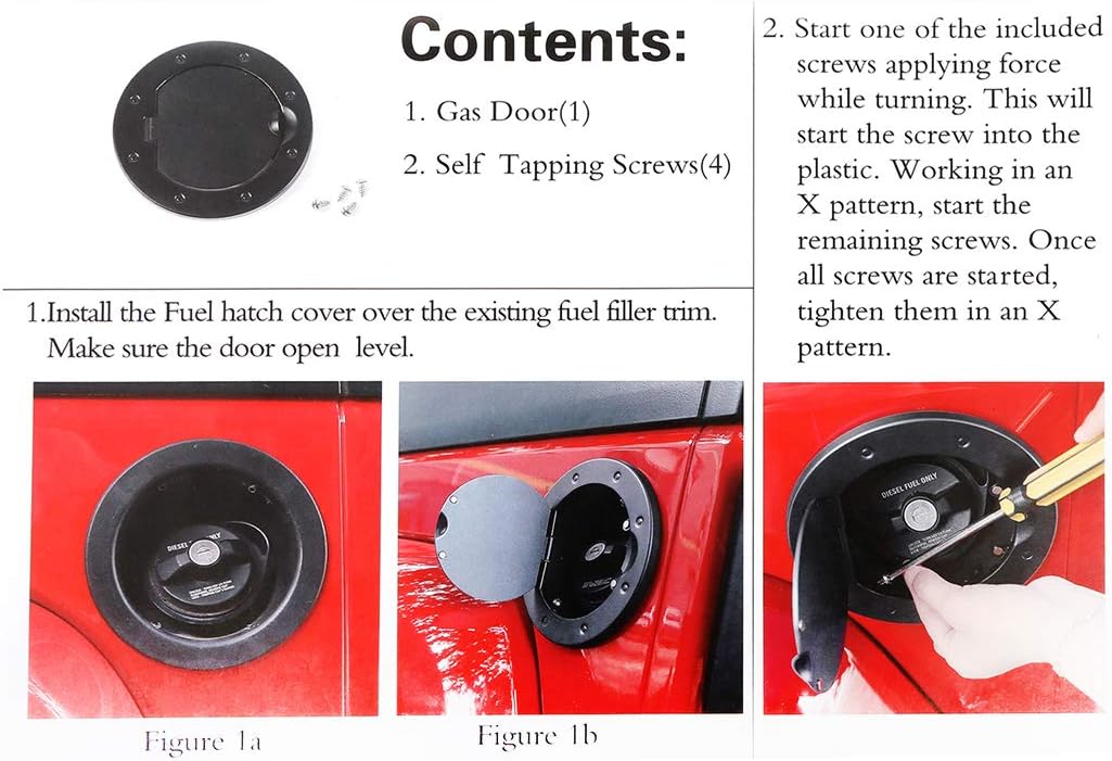 Black Locking Gas Cap Fuel Filler Door Cover Pack of 2 B60622