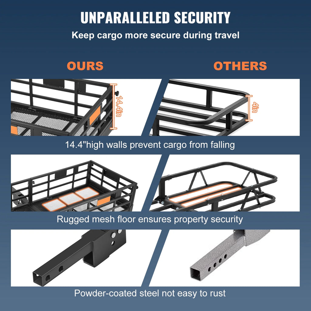 Folding Hitch Mount Cargo Carrier Rack 2" Receiver 500lbs Q3232
