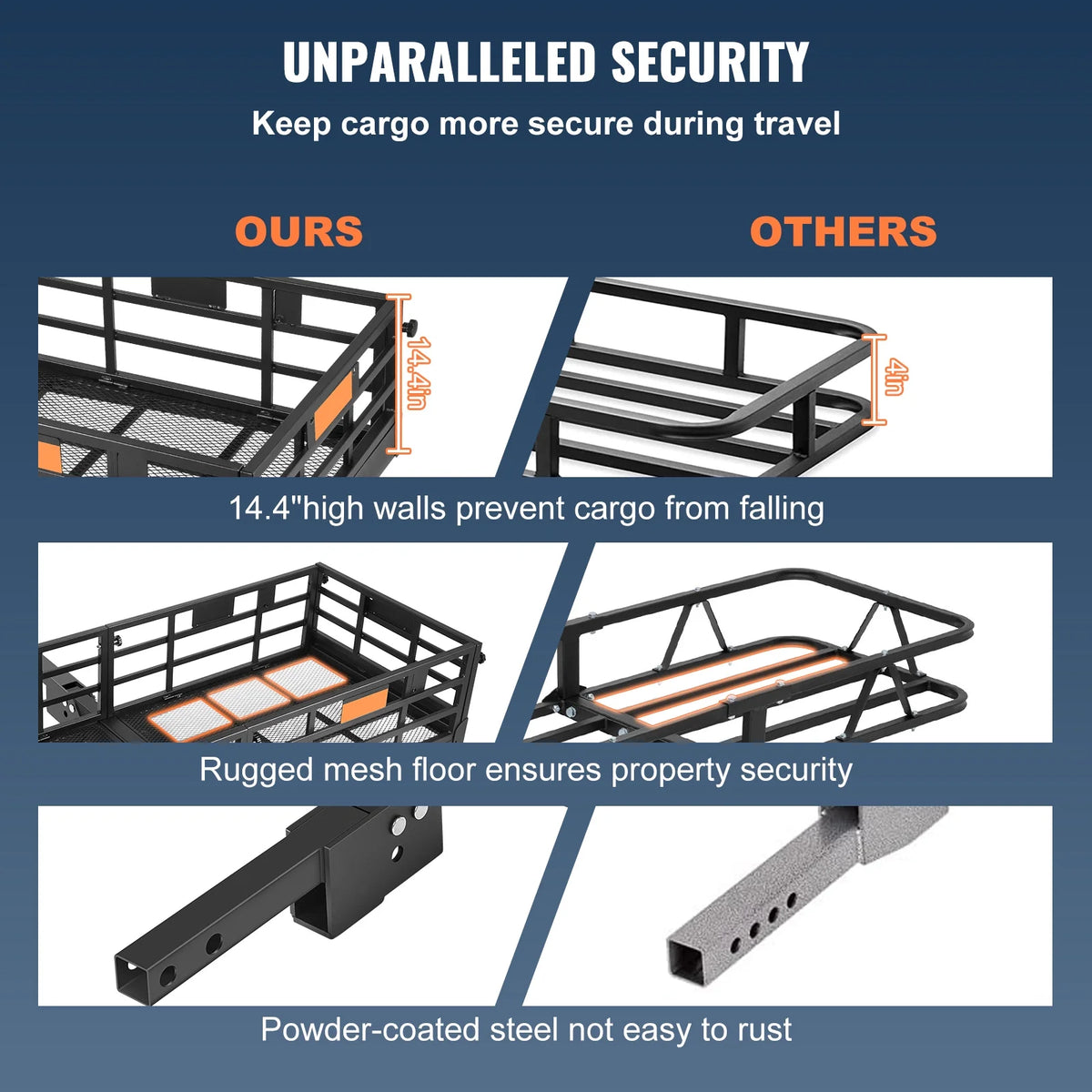 Folding Hitch Mount Cargo Carrier Rack 2" Receiver 500lbs Q3232