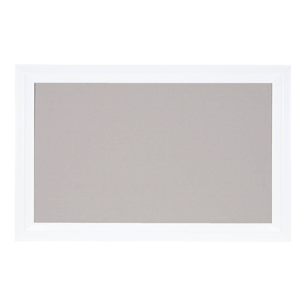White Linen Fabric Bulletin Board for Wall N126