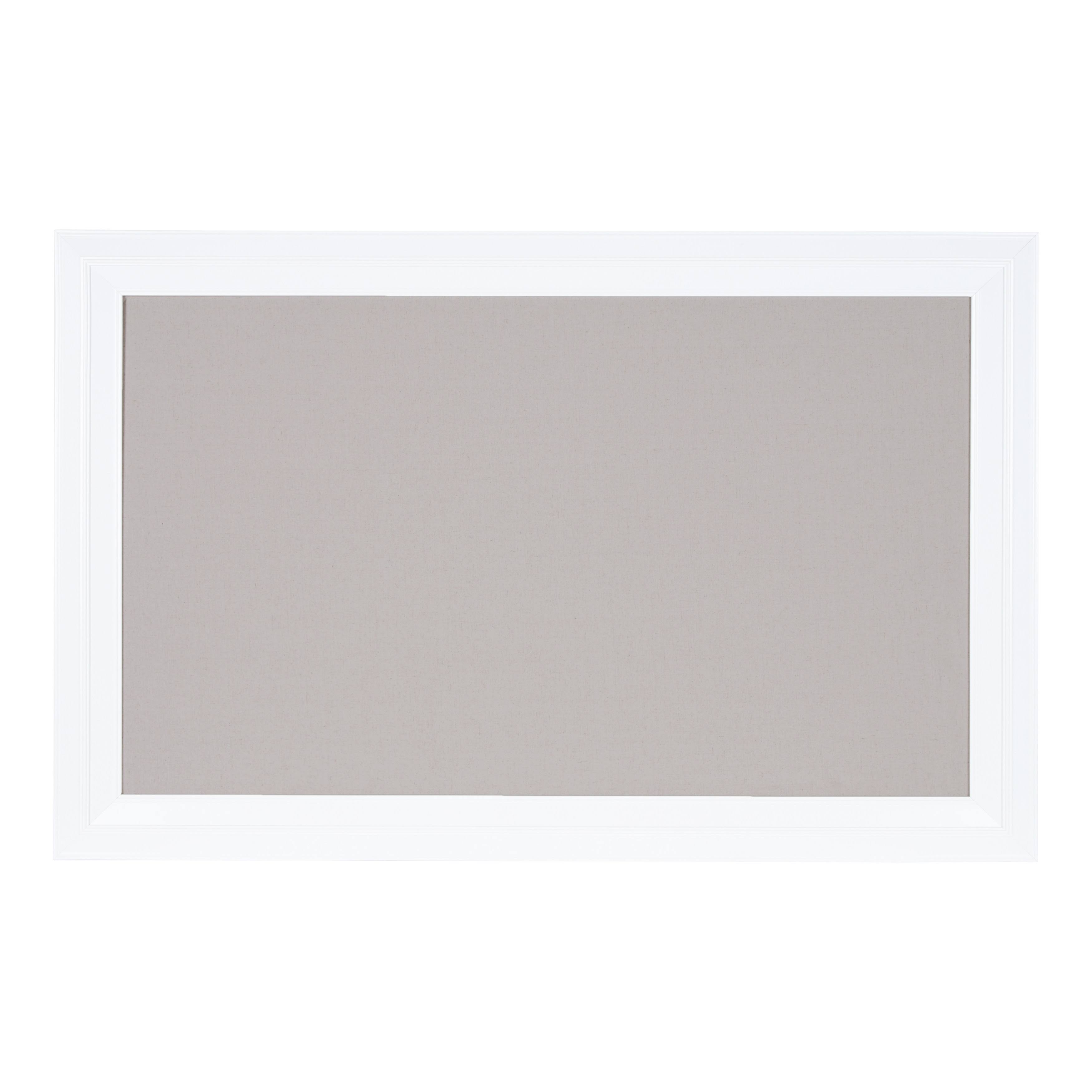 White Linen Fabric Bulletin Board for Wall N126