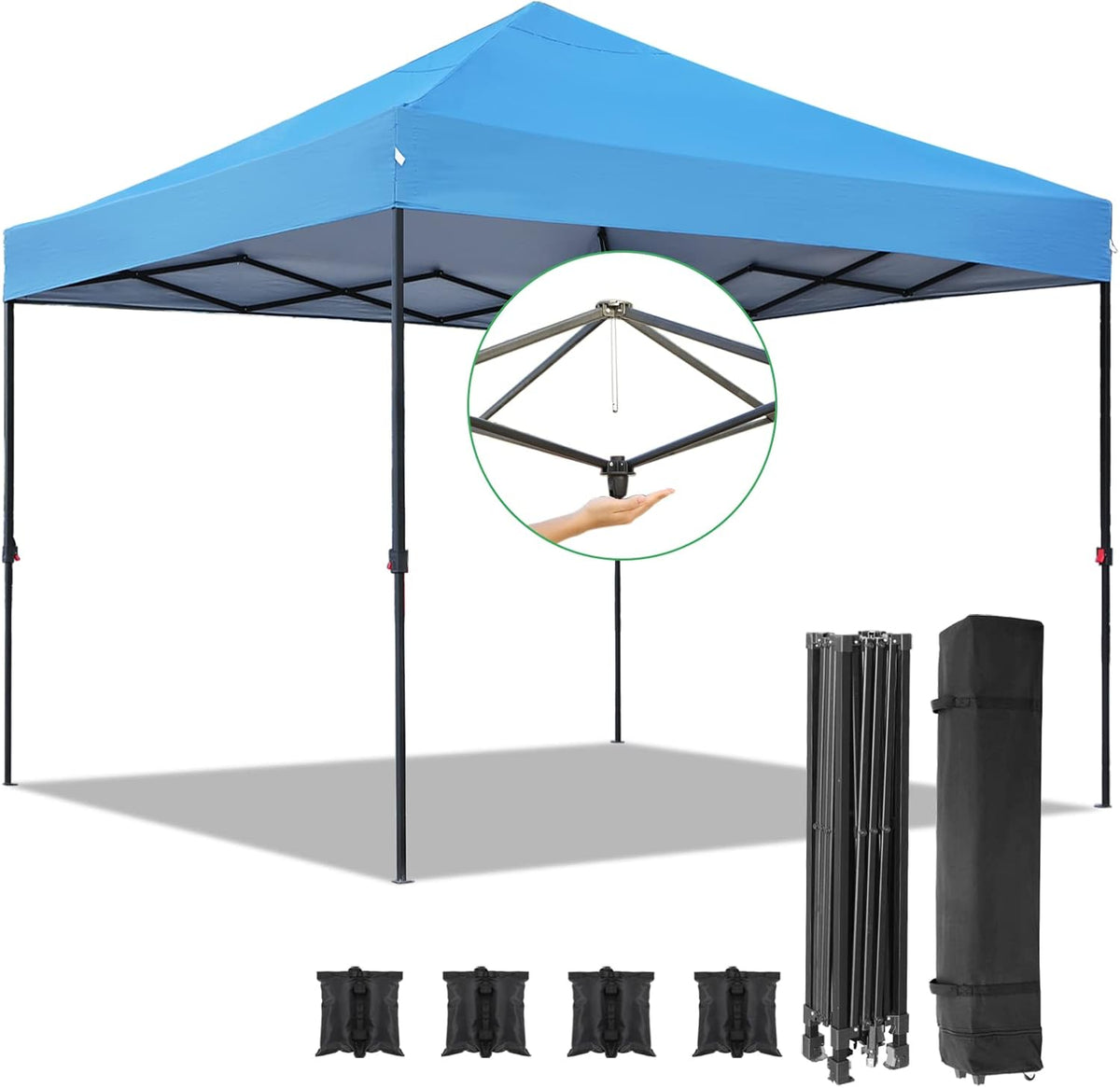 10x10ft Pop Up Canopy Tent with Wheeled Carry Bag H549