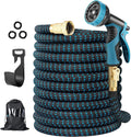 50Ft Expandable Garden Hose with Spray Nozzle, Solid Brass Fittings, Pack of 2 H56344