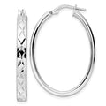 925 Sterling Silver Oval Hoop Earrings F633519