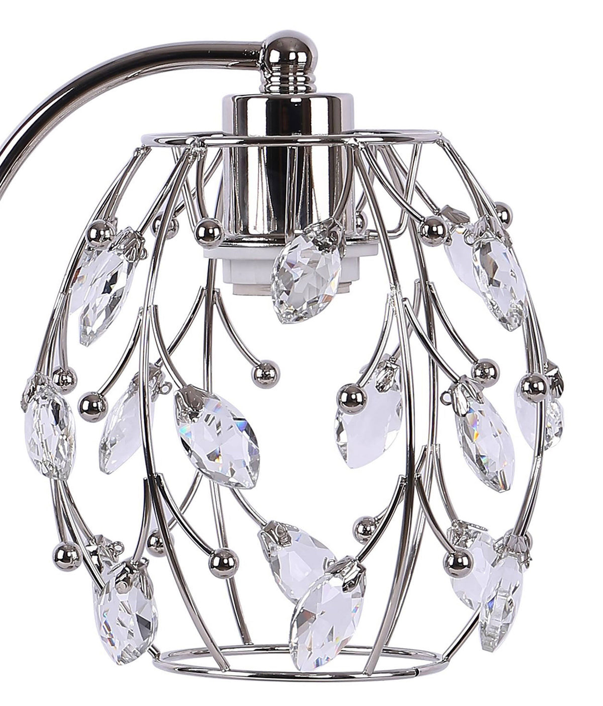 Polished Nickel Task Lamp with Crystalline Metal Shade (2-Pack) V388
