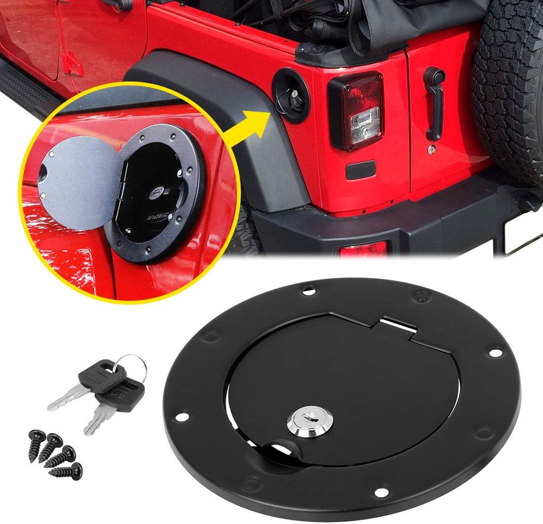 Black Locking Gas Cap Fuel Filler Door Cover Pack of 2 B60622