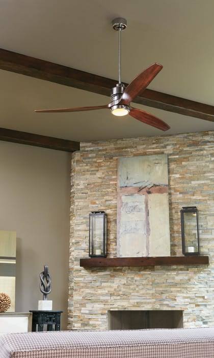 Chrome Walnut Blades Ceiling Fan S752220