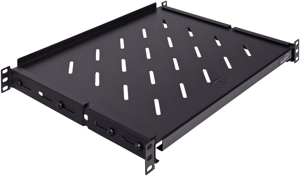 1U 19 Inch 4 Post Rack Mount Vented Server Shelf Pack of 2 S612104