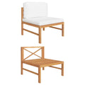 Cream Cushions Solid Teak Wood Sofa F3718