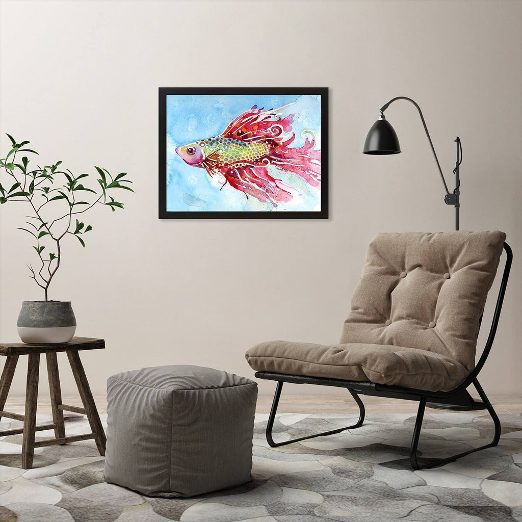 Black Frame Fish Swim Picture D2272