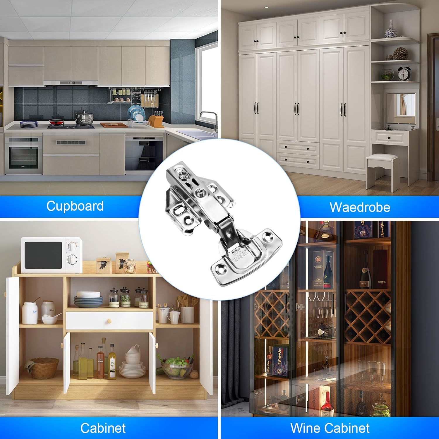 10Pcs Soft Close Full Overlay Cabinet Hinges S84590