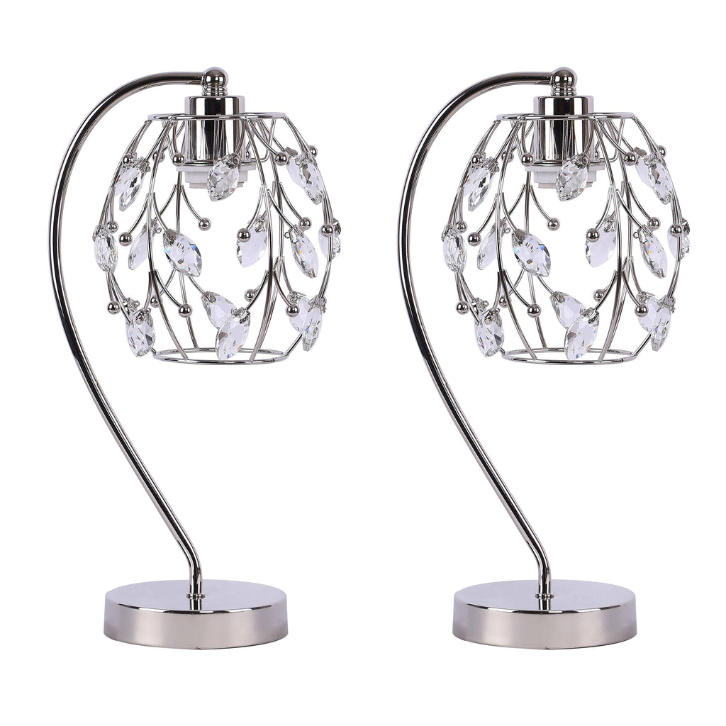 Polished Nickel Task Lamp with Crystalline Metal Shade (2-Pack) V388