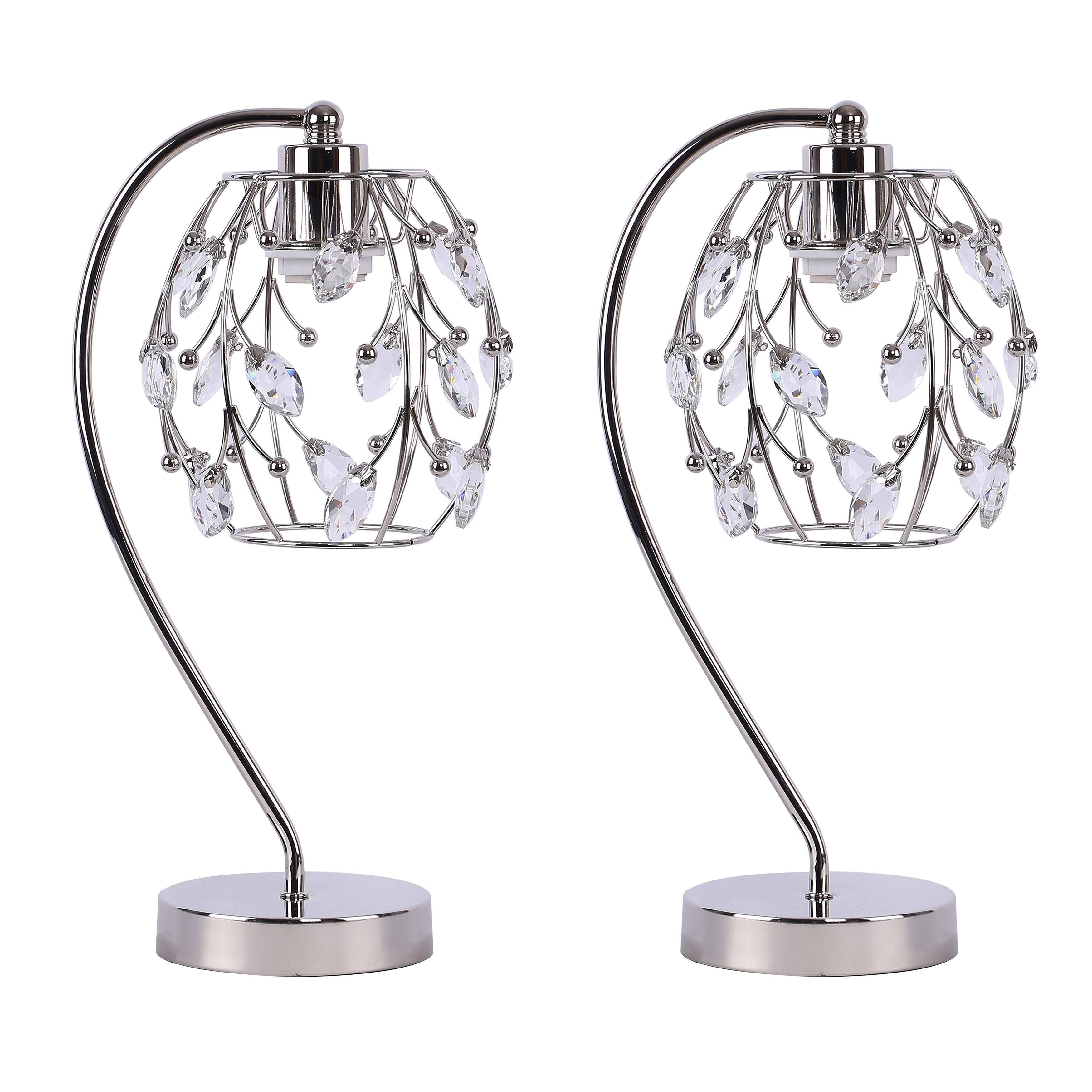 Polished Nickel Task Lamp with Crystalline Metal Shade (2-Pack) V388