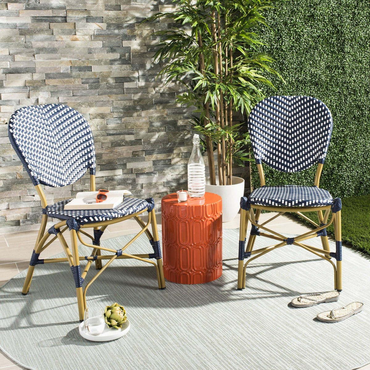 Navy/White Bistro Side Chair (Set of 2) K686776