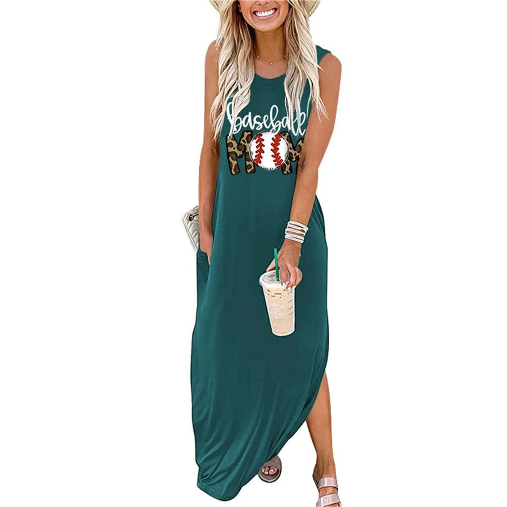 Graphic Printed Casual Long Tshirt Sundress D15960
