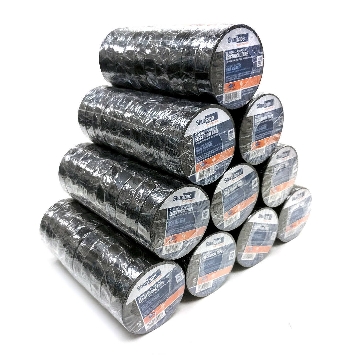 Electrical Tape Black 3/4x22 x 66ft, Case of 100 L956330
