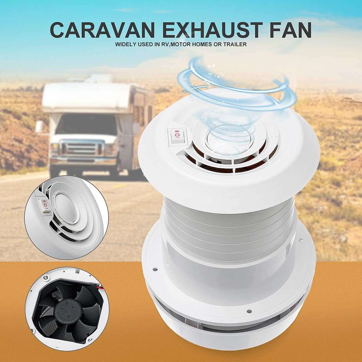 12V RV Motorhome Roof Vent Exhaust Fan A54469