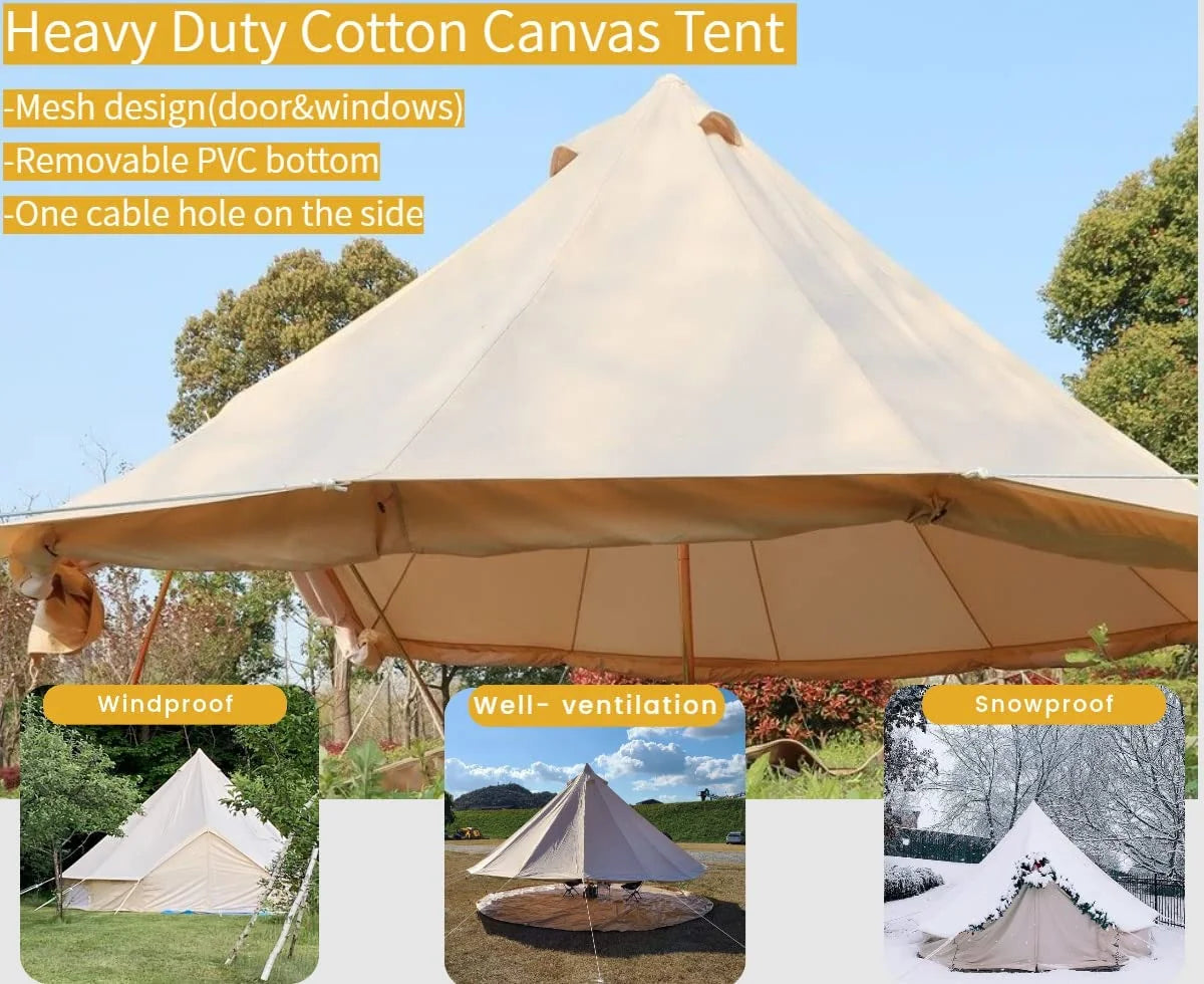 9.8ft Waterproof Cotton Canvas Bell Tent B245