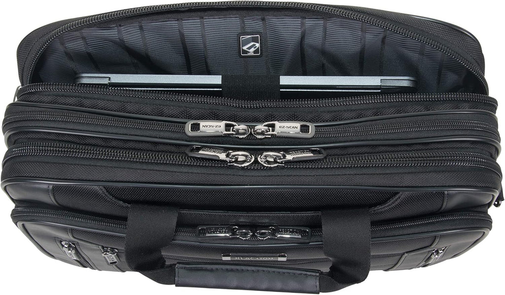 Black 1680d Polyester Dual Compartment 17" Laptop Portfolio F4830