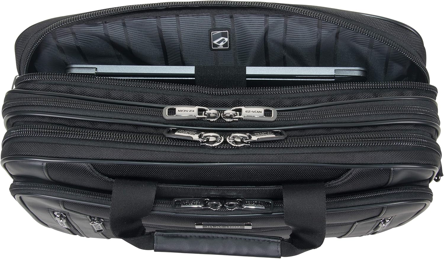 Black 1680d Polyester Dual Compartment 17" Laptop Portfolio F4830