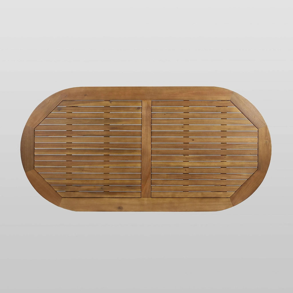 Teak Oval Acacia Wood Dining Table G60756
