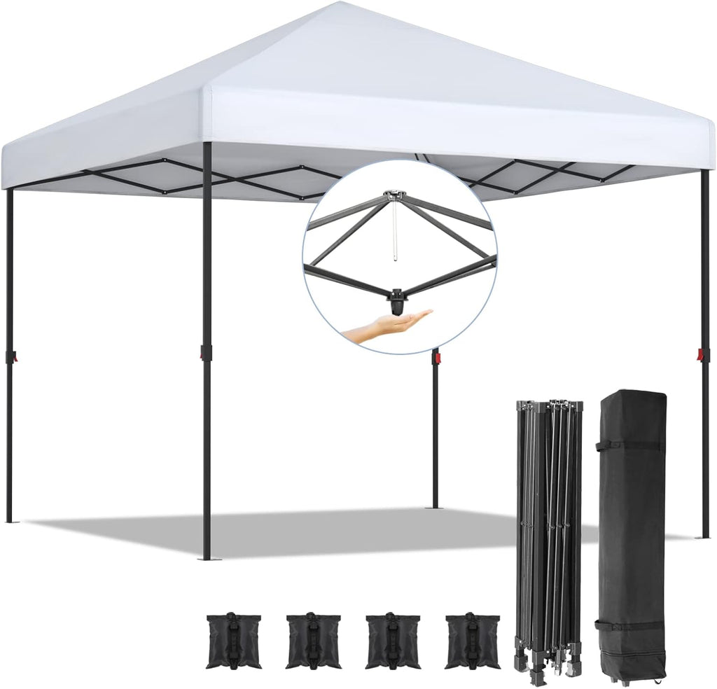 10x10ft Pop Up Canopy Tent with Wheeled Carry Bag H549