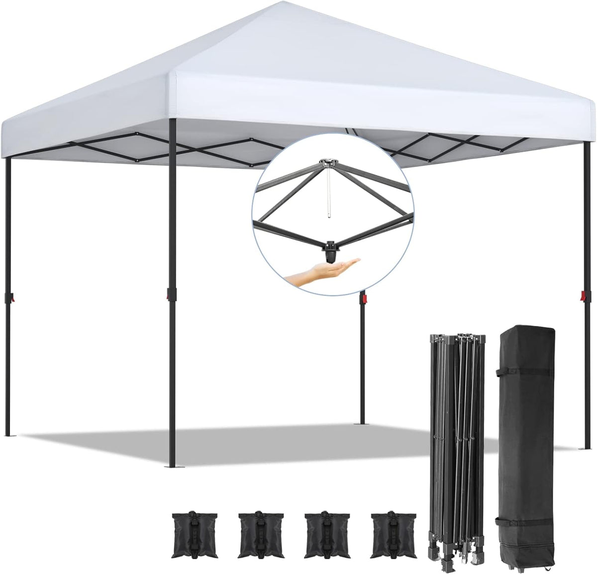 10x10ft Pop Up Canopy Tent with Wheeled Carry Bag H549