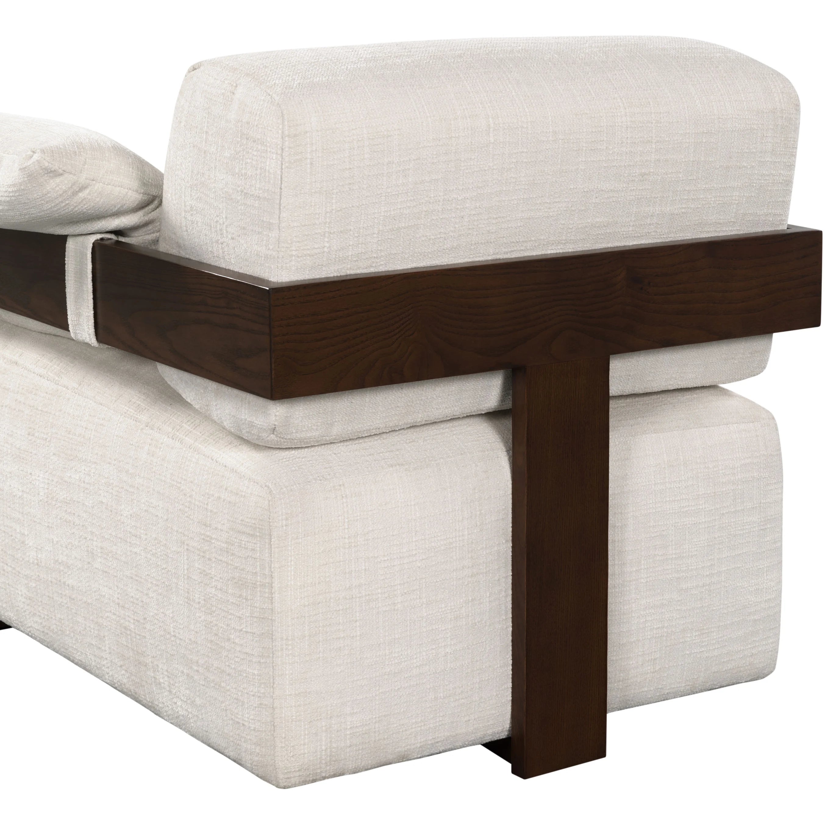 Ivory/Dark Brown Chenille Armchair D75434