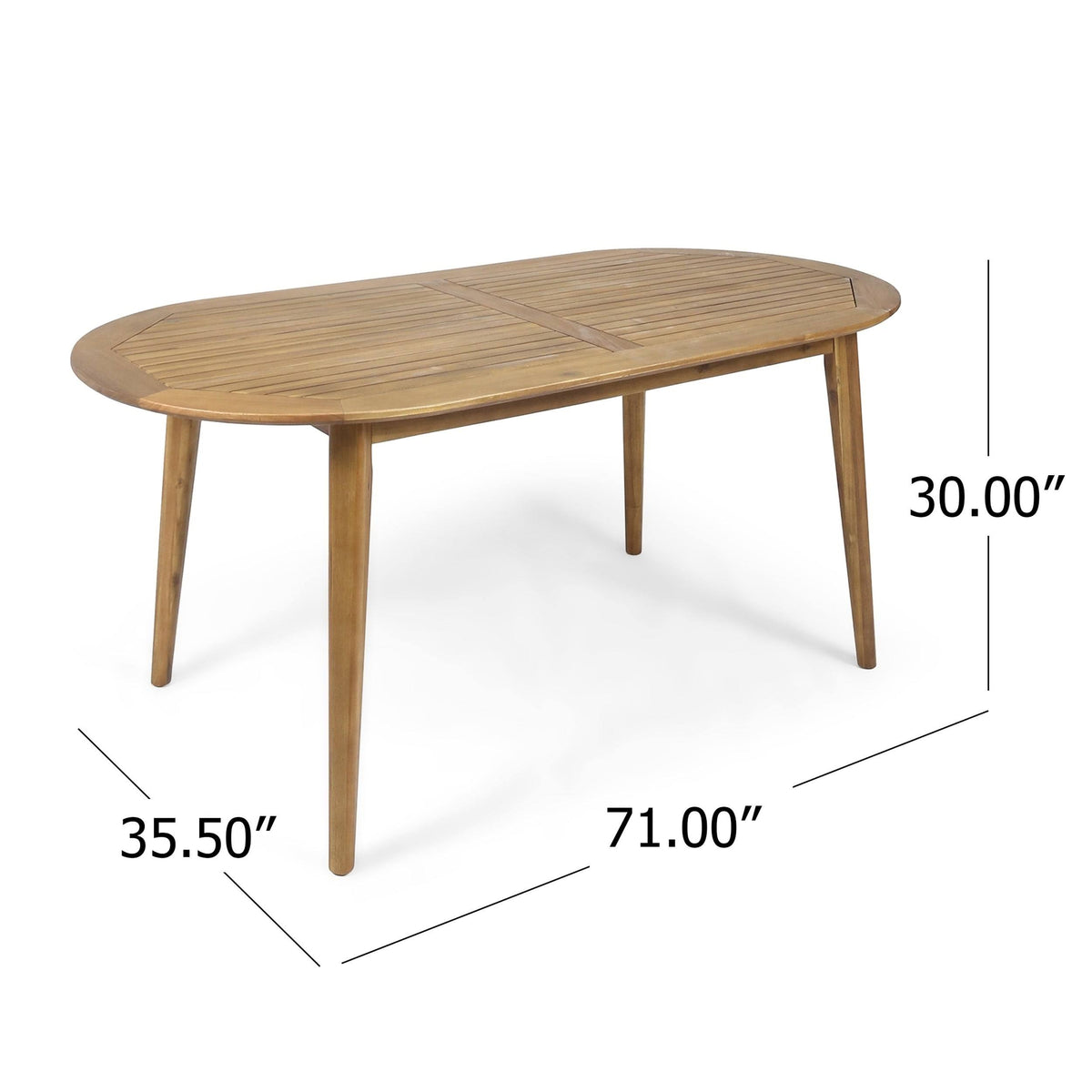 Teak Oval Acacia Wood Dining Table G60756