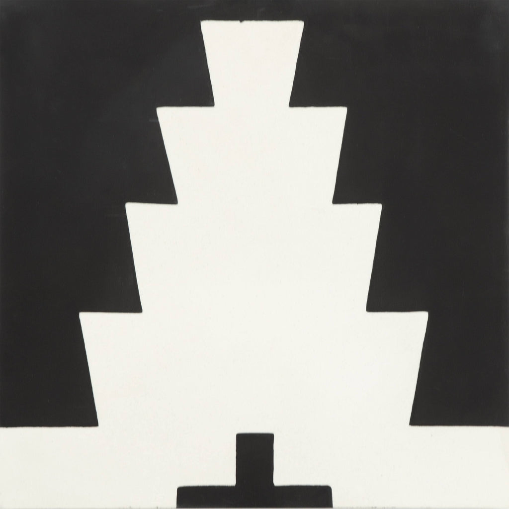 Set of 12 Black and White Handmade Moroccan Floor Tile Y104