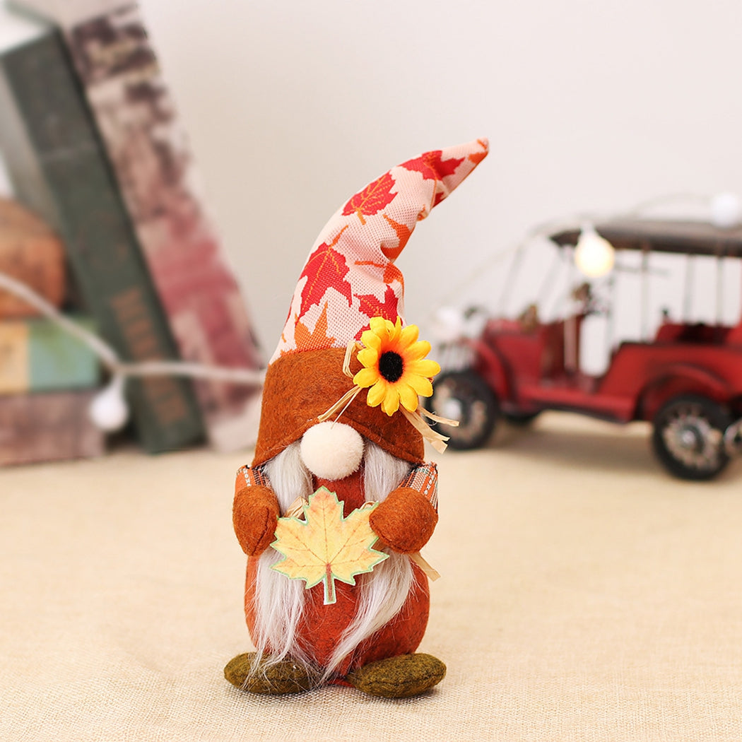 Pumpkin Maple Leaf Fall Gnome Doll H4461