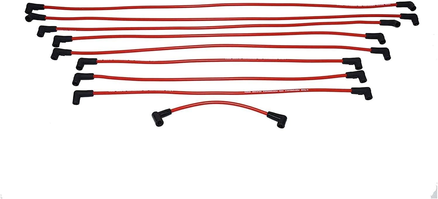 8-Cylinder EFI Distributor Cap Rotor Remote Ignition Coil Tune Up Kit 8.0mm Spark Plug Wires Kit Red H963740