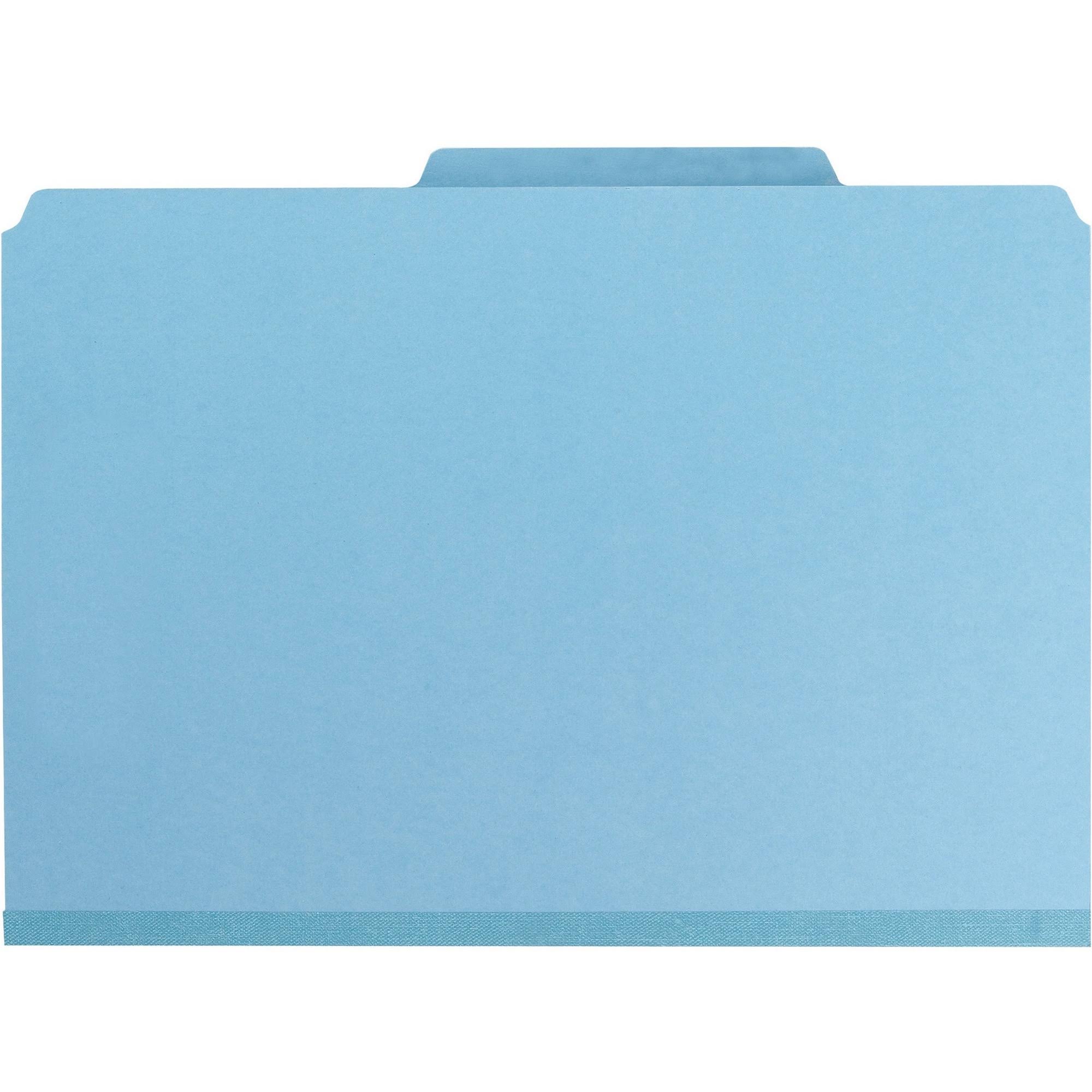 Legal Size Blue 2 Pocket Pressboard Classification Folders with Fasteners, Box of 50 Y273