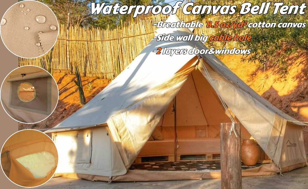 9.8ft Waterproof Cotton Canvas Bell Tent B245