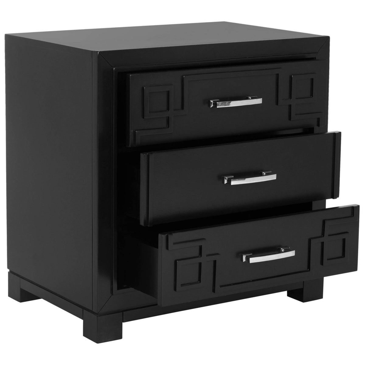 Three Drawer Greek Key Night Stand N27752