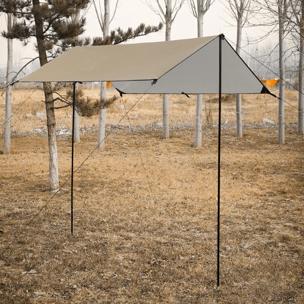 Waterproof Camping Tarp with Poles Q86906