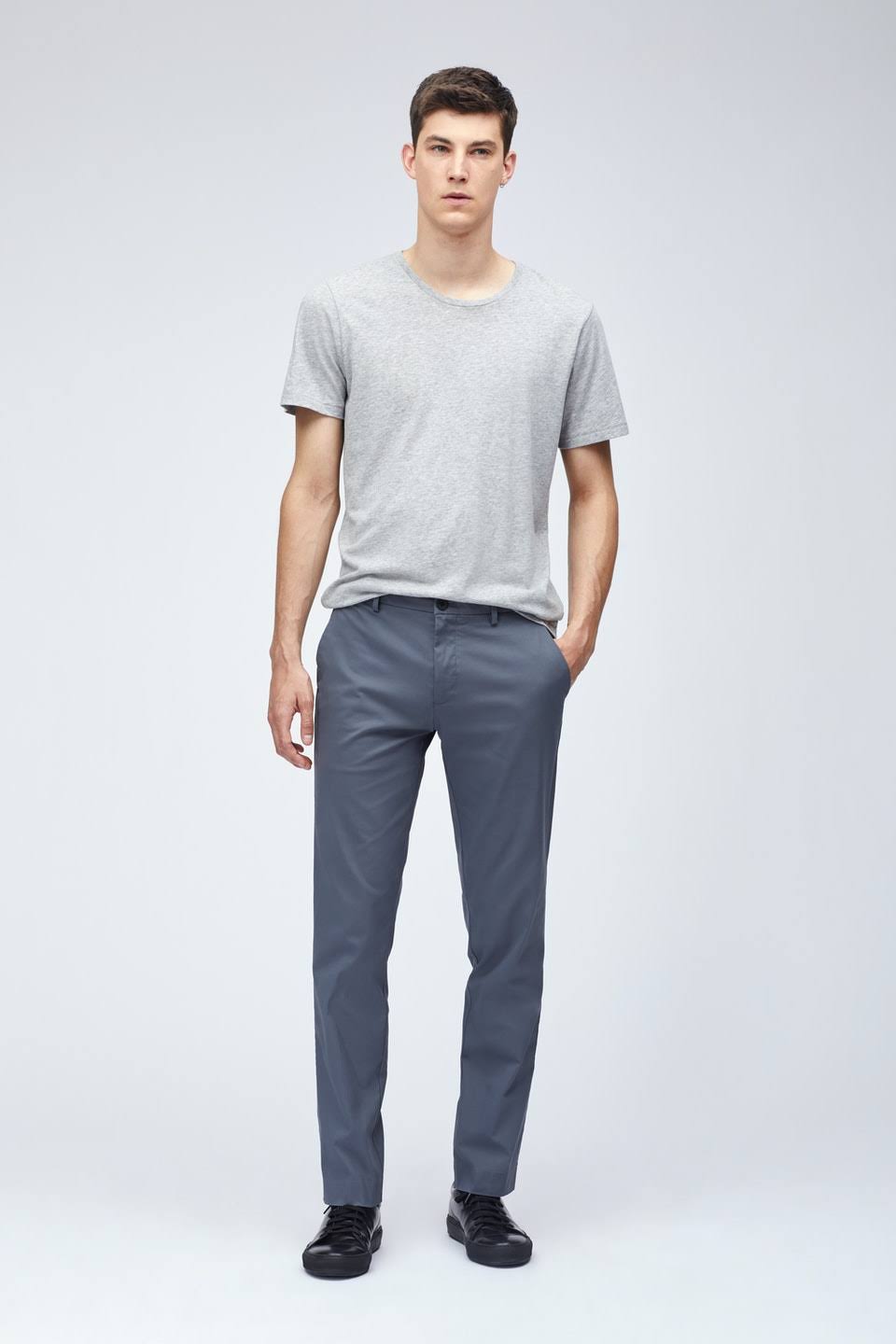 Grey Slim Chinos W4023