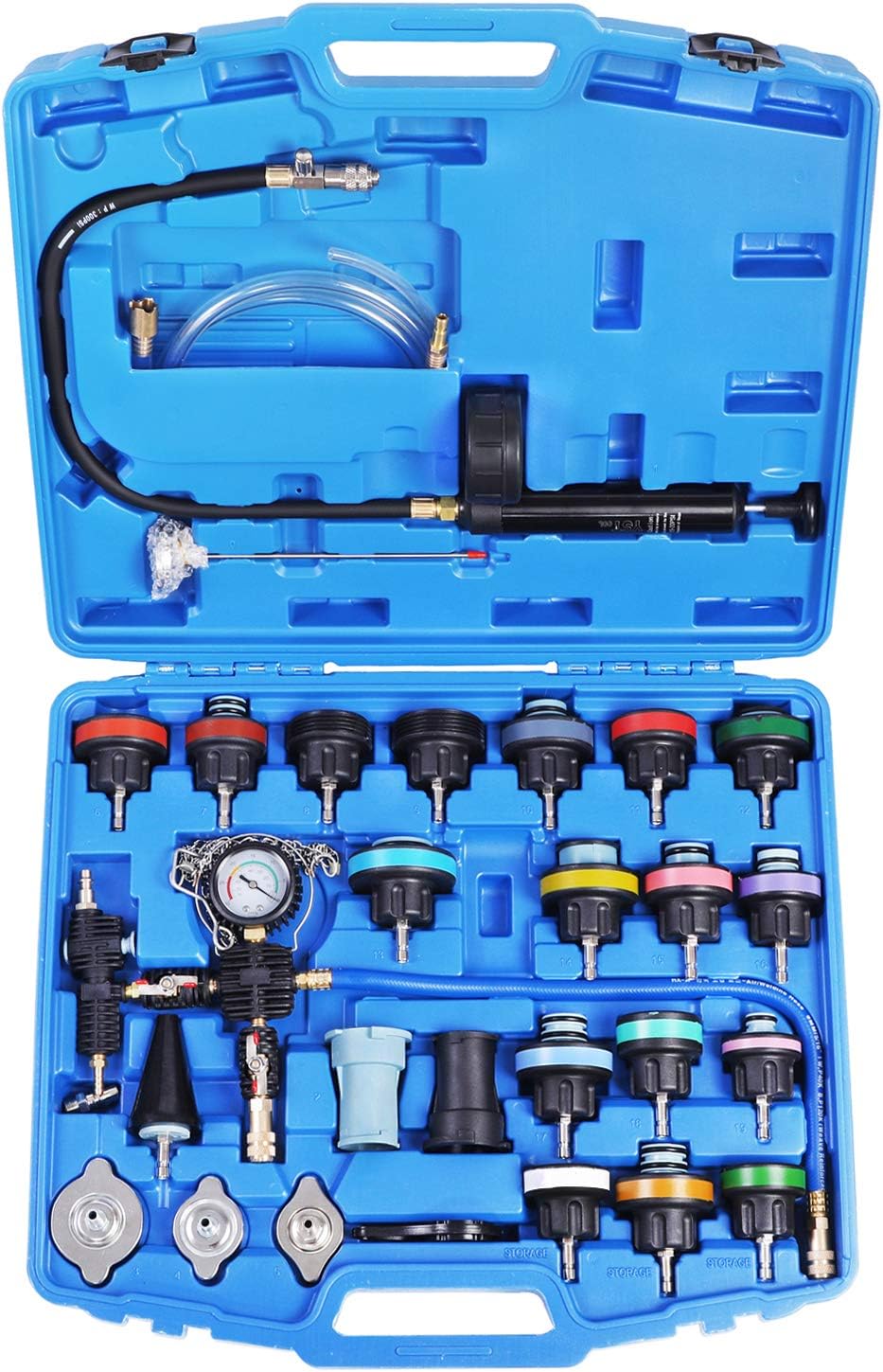 28PCS Radiator Pressure Tester Cooling System Purge Refill Kit L314394