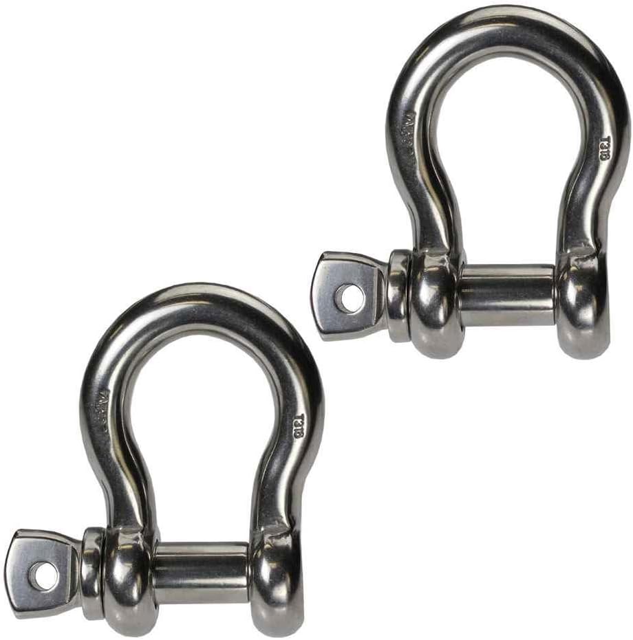 7/8 Inch Stainless Steel Type 316 Screw Pin Anchor Shackles 2 Pack R565716