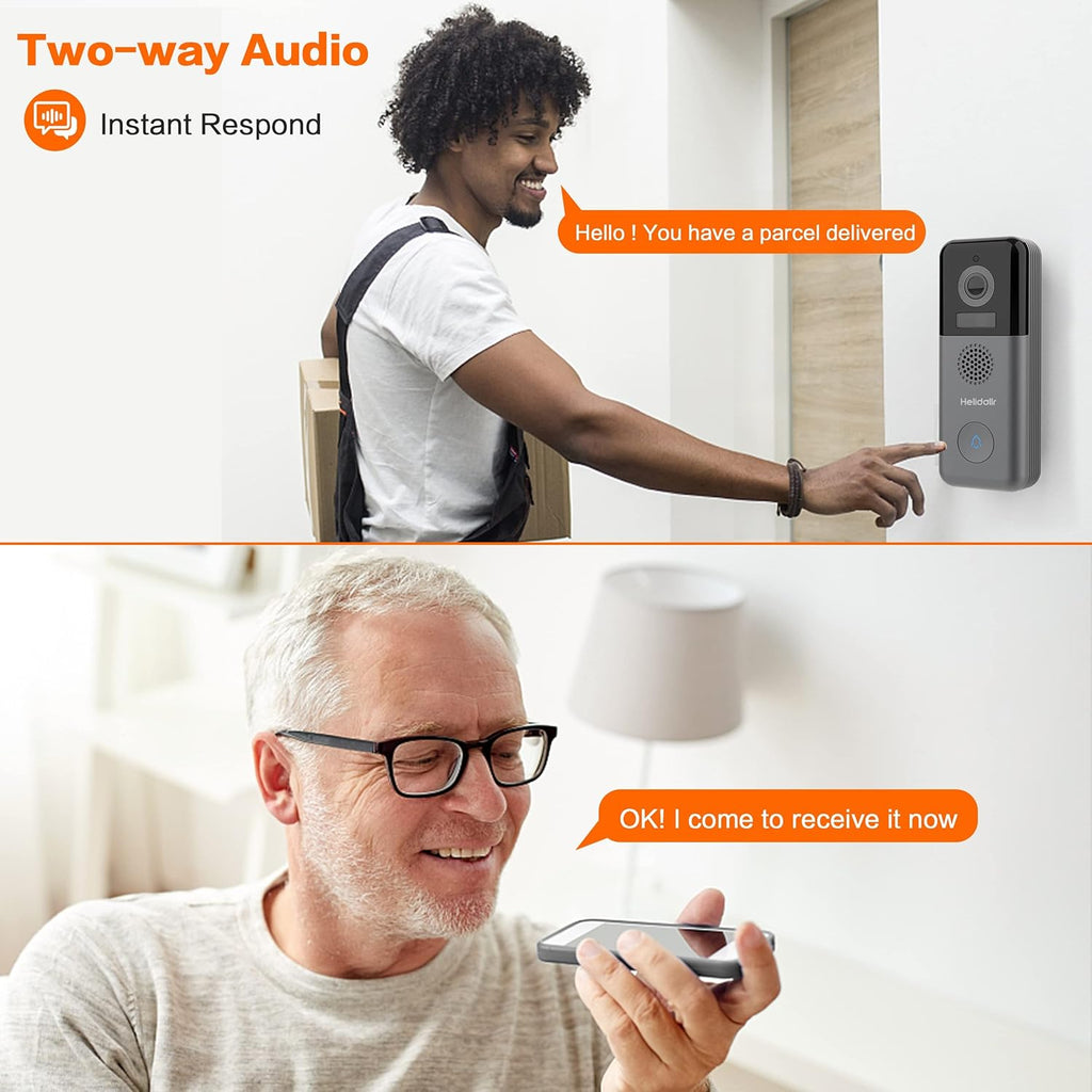 2K Wireless Video Doorbell Camera with Night Vision O83967